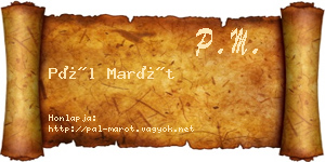 Pál Marót névjegykártya